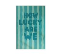 QOTOPGPG How Lucky Are We Poster_ Wobbly Light Blue Coastal Wall Art (1) Canvas Poster Wall Art Decor Print Picture Paintings for Living Room Bedroom Decoration 24x36inch(60x90cm)