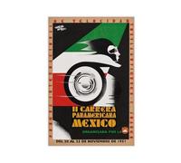 QOTOPGPG Il Carrera Panamericana Mexico Vintage Travel Canvas Poster Wall Art Decor Print Picture Paintings for Living Room Bedroom Decoration 20x30inch(50x75cm)