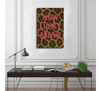 QOTOPGPG Leopard Print Wall Art - How Lucky Are We Canvas Poster Wall Art Decor Print Picture Paintings for Living Room Bedroom Decoration 08x12inch(20x30cm)