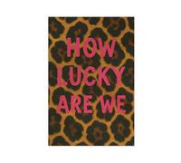 QOTOPGPG Leopard Print Wall Art - How Lucky Are We Canvas Poster Wall Art Decor Print Picture Paintings for Living Room Bedroom Decoration 24x36inch(60x90cm)