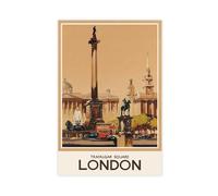 QOTOPGPG London Britain Vintage Travel Canvas Poster Bedroom Decor Landscape Office Room Decor Gift 24x36inch(60x90cm)