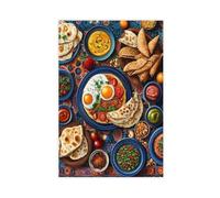 QOTOPGPG Middle Eastern Breakfast Art Print Canvas Poster Bedroom Decor Landscape Office Room Decor Gift 16x24inch(40x60cm)