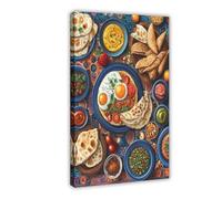 QOTOPGPG Middle Eastern Breakfast Art Print Canvas Poster Bedroom Decor Landscape Office Room Decor Gift 16x24inch(40x60cm)