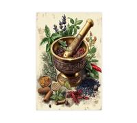 QOTOPGPG Persian Brass Mortar And Pestle with Calligraphy Canvas Poster Bedroom Decor Landscape Office Room Decor Gift 20x30inch(50x75cm)