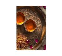 QOTOPGPG Persian Copper Tray with Filigree Design Canvas Poster Bedroom Decor Landscape Office Room Decor Gift 16x24inch(40x60cm)