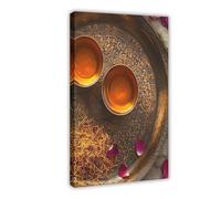 QOTOPGPG Persian Copper Tray with Filigree Design Canvas Poster Wall Art Decor Print Picture Paintings for Living Room Bedroom Decoration 08x12inch(20x30cm)
