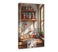 QOTOPGPG Pogača Bread And Spice Rack Illustration Canvas Poster Wall Art Decor Print Picture Paintings for Living Room Bedroom Decoration 20x30inch(50x75cm)