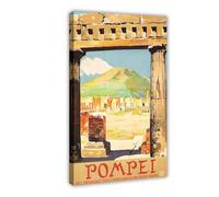 QOTOPGPG Pompei Italy Vintage Travel Canvas Poster Bedroom Decor Landscape Office Room Decor Gift 08x12inch(20x30cm)