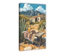 QOTOPGPG Real De Catorce Picnic Art Print Canvas Poster Bedroom Decor Landscape Office Room Decor Gift 20x30inch(50x75cm)