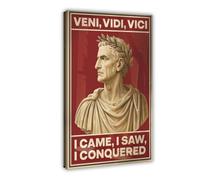 QOTOPGPG Retro Julius Caesar Poster - Roman Empire Canvas Poster Wall Art Decor Print Picture Paintings for Living Room Bedroom Decoration 24x36inch(60x90cm)