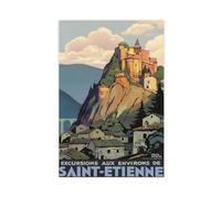 QOTOPGPG Saint Etienne France Vintage Travel Canvas Poster Wall Art Decor Print Picture Paintings for Living Room Bedroom Decoration 20x30inch(50x75cm)