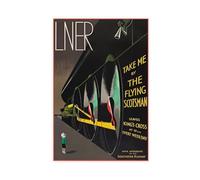 QOTOPGPG The Flying Scotsman British Railways Vintage Travel Canvas Poster Bedroom Decor Landscape Office Room Decor Gift 08x12inch(20x30cm)