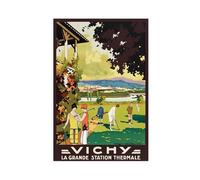 QOTOPGPG Vichy France Vintage Travel Canvas Poster Wall Art Decor Print Picture Paintings for Living Room Bedroom Decoration 12x18inch(30x45cm)