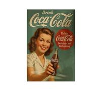 QOTOPGPG Vintage Coca-Cola Poster - Retro Soda Advertisement Canvas Poster Bedroom Decor Landscape Office Room Decor Gift 20x30inch(50x75cm)