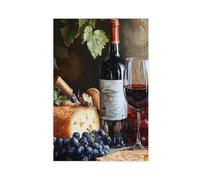 QOTOPGPG Wine And Cheese Art Print, Elegant Wall Decor for Kitchen, Perfect Food Lover Gift Canvas Poster Bedroom Decor Landscape Office Room Decor Gift 20x30inch(50x75cm)