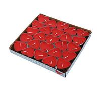 QOTSTEOS 50pcs Heart Shaped Candles, Romantic Love Unscented Tea Lights Candles, Mini Smokeless Unscented Tea Lights Candlesfor Dinners,Home,Wedding, Party, and Christmas(Red)