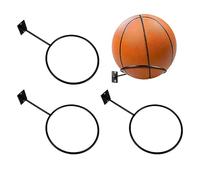 QOTSTEOS Football Stand, 4pcs Ball Display Holder Wall Mount, 14 cm Universal Ball Rack Iron Football Display Stands for Basketball Rugby Sports Balls Fitness Balls Soccer Volleyball(COLOR:Black)