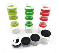 QOTSTEOS Snack Jars, 4pcs/set Twist Lock Stackable Storage Jars, Snack Storage Container, Portable Formula Dispenser for Storing Milk, Protein Powder, Snacks, Travel Items(Random Color)