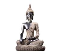 QOTSTEOS Thai Buddha Ornament Figurine, Meditating Peace Sitting Ornament Carving Figurine Craft, Zen Garden Buddha Statue Sculpture for Home Decoration Table Ornament(Black)
