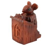 QOTSTEOS Wooden Church Mouse Statue in The Pulpit Collectible Figurine for Home and Office Desktop Decor, Mouse Ornament On The Pulpit Sculpture for Home Outdoor Garden Decor