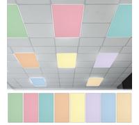 QOUBAI 8PCS Fluorescent Light Covers, 4x2 Feet Magnetic Light Cover Fluorescent Lights Shade Panel Positive Inspirational Ceiling Lights Filters for Office Classroom Home Drop Ceiling Pastel