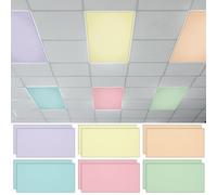 QOUBAI Fluorescent Light Covers, 4 x 2 Feet Magnetic Light Cover Fluorescent Lights Shade Panel Positive Inspirational Ceiling Lights Filters for Office Classroom Home Drop Ceiling Pastel 12pcs