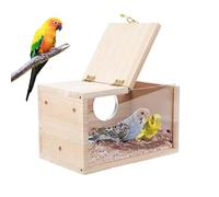 Qoukonao Bird Breeding Box, Cockatiel Nesting Box, Transparent Bird House, Wooden Conure Nesting And Breeding Box, For Cockatiel, Canary, Budgerigar, Lovebirds