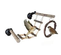 Qoukonao Bridge-shaped Bird Ladder, Interactive Climbing Activity with Suction Cup and Cage Perch, Bird Ladder Bridge Movement Toy, Suitable for Lovebirds, Golden Royal Parakeet