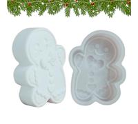 Qoukonao Christmas Candle Moulds, Gingerbread Man Epoxy Resin Moulds Silicone, Craft Supplies for Erene Children Beginners Plaster Soap Clay Home Decor Crafts