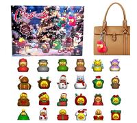 Qoukonao Christmas Ducks, Bath Toy, with 24 Doors, Bag Backpack Pendant, Lanyard Pendant for Bathroom, On the Go, Gift Bag Filling