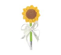 Qoukonao Decorative Pens | Crochet Sunflower Pens - Handmade Knitted Flowers Gel Ink Writing Tool, Stationery Supplies Crochet Plants for Home Wedding Decor