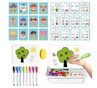 Qoukonao Magnetic Puzzles Face Dress Up | Preschool Toy Face Jigsaw Puzzle Drawing Board,Sensory Fine Motor Learning Educational Activities for Toddler Kids Ages 3-6 Home School Preschool Classroom