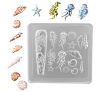 Qoukonao Nail Charm Molds Silicone - Sea Themed Silicone Epoxy Resin,Manicure Decor Mould - for Jewelry Making Epoxy Resin Jewelry Making Home Decoration Crafts