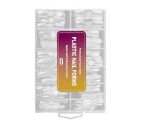 Qoukonao Nail Forms - Double Nail Extension Gel Mold,12 Sizes Clear Reusable Manicure Design Form for Beginner Women Professionals