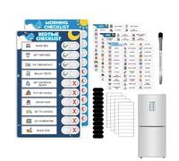 Qoukonao Routine Chart for Kids,Fun Interactive Magnetic Visual Schedule Planner - Morning Chore Chart Learning Toy - for Refrigerator Home Study Bedroom Classroom