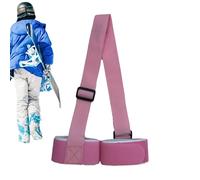 Qoukonao Ski Carrier Shoulder Strap, Ski Strap | Carrying Ski Carrier Nylon Adjustable Ski Straps, Comfortable Ski Holder Shoulder Portable Binding Strap for Mountain Skis, pink, Siehe Beschreibung
