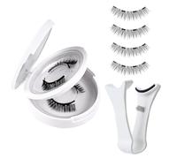 Qoukonao Women's Magnetic Eyelashes, Natural Magnetic Eyelashes - 4 Pieces Natural Look False with Applicator - Women's Make-Up Accessories Reusable Tools for Selection of