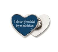 Qoutes Healing Sentences Lovers Tears Bloom Heart Metal Pin Brooch Clip Love