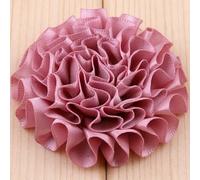 QOVBD 10PCS 5.5CM Satin Artificial Lace Fabric Wedding Dress Chiffon Flowers Bride Clothes Headwear Decoration-Flesh Pink