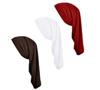 Qovelly Unisex Spandex Braids & Dreadlocks Cap 3 Packed,Jumbo Satin Night Sleep Bonnet Hair Covers for Men Women, A2-Variety-3 Packed, One Size