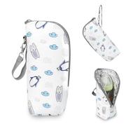 QOWIJZE 1 x Insulation Bag, Baby Bottle, Baby Bottle Warmer, Baby Bottle Thermal Bags, Baby Milk Bottle Warmer, Portable Baby Bottle Bag, for Pram Travel, Outdoor, Penguin Design