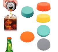 QOWUXHZ 6 Pieces Can Stoppers Caps for Beverages and Beverage Cans Silicone Lids for Beverages Can Lids Reusable Beverage