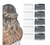 QOWUXHZ Pack of 10 Plastic Hair Combs with 14 Teeth French Twist Hair Combs for Inserting Vintage Decorative Hair Comb for Girls Women