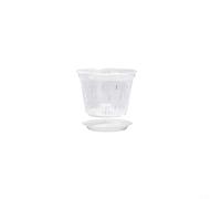 QOXEZY 1/5 Pack Plastic Plant Pots, 5.5inch Clear Orchid Flower Pots with Drainage Holes and Saucers Slotted for Indoor Outdoor Office Hme Balcony