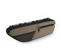 QOXEZY 1.6L Bicycle Frame Bag Top Tube Pouch Double-Sided Mesh Pockets Narrow Edge Design No Leg Hit Wear-Resistant Polyester Storage for MTB and Road Bikes(brown)