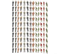 QOXEZY 130Pcs O Scale Passenger Figures 1:48 Painted People for Model Trains Architectural Models Miniature Scenes