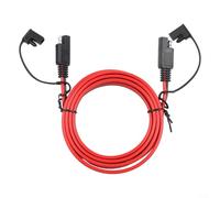 QOXEZY 14AWG SAE Extension Cable 2m Double Head Power Cord with Dust Cap for Solar Panels and Car for Battery Charging - Red Black Wire