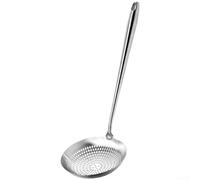 QOXEZY 304 Stainless Steel Slotted Spoon With Seamless Molding, 18cm Extra Large for Draining Pasta Noodles Dumplings Vegetables Fried Foods Without Leakage(14CM)