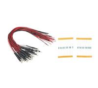 QOXEZY 3mm Warm White LED Lamp Light Set 12V-18V for Model Railroad Train Layout, 20 pcs with 20 cm Cable and Resistor