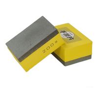 QOXEZY 50-400 Grit Silicon Carbide Polishing Discs for Tile Marble Edge Grinding, Manual Hand Sanding Pads for Stone Glass Metal, 93x62mm Yellow Abrasive Tool(200 Grit)